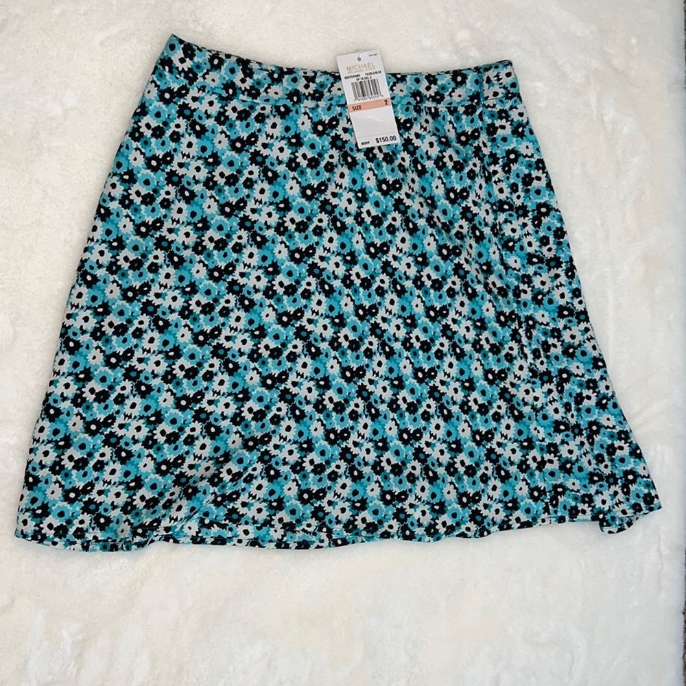 NWT Micheal Micheal Kors Turquoise Floral Skirt